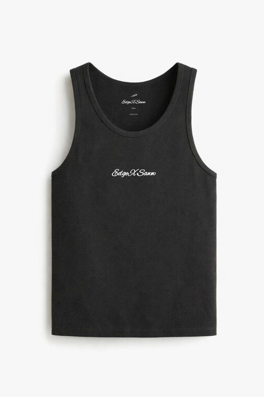 EdgeXSaww Ribbed Slim Fit Vest Black