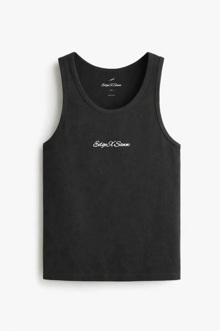 Edge Drift Ribbed Slim Fit Vest Black
