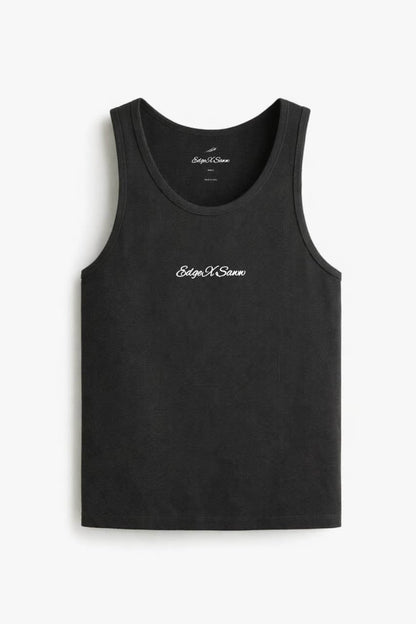 Edge Drift Ribbed Slim Fit Vest Black